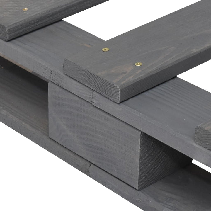 Cadru Pat Cu Tăblie 200X200 Cm, Gri, Lemn Masiv De Pin