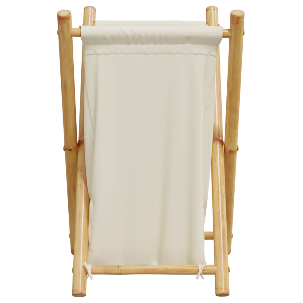 Coș De Rufe, Alb Crem, 41,5X36X63,5 Cm, Bambus