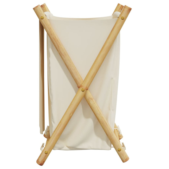 Coș De Rufe, Alb Crem, 41,5X36X63,5 Cm, Bambus
