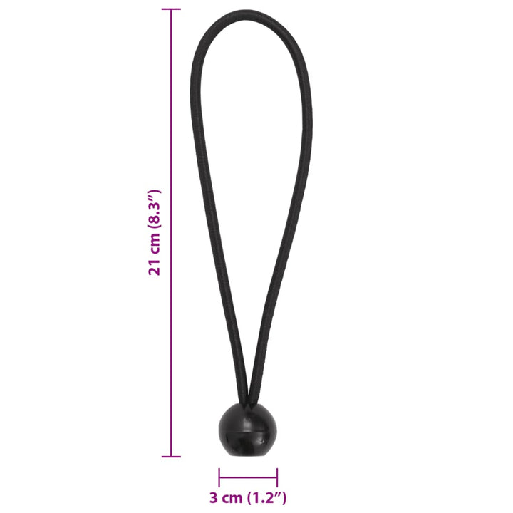 Corzi Elastice Cu Bile, 25 Buc., 21 X 0,5 Cm