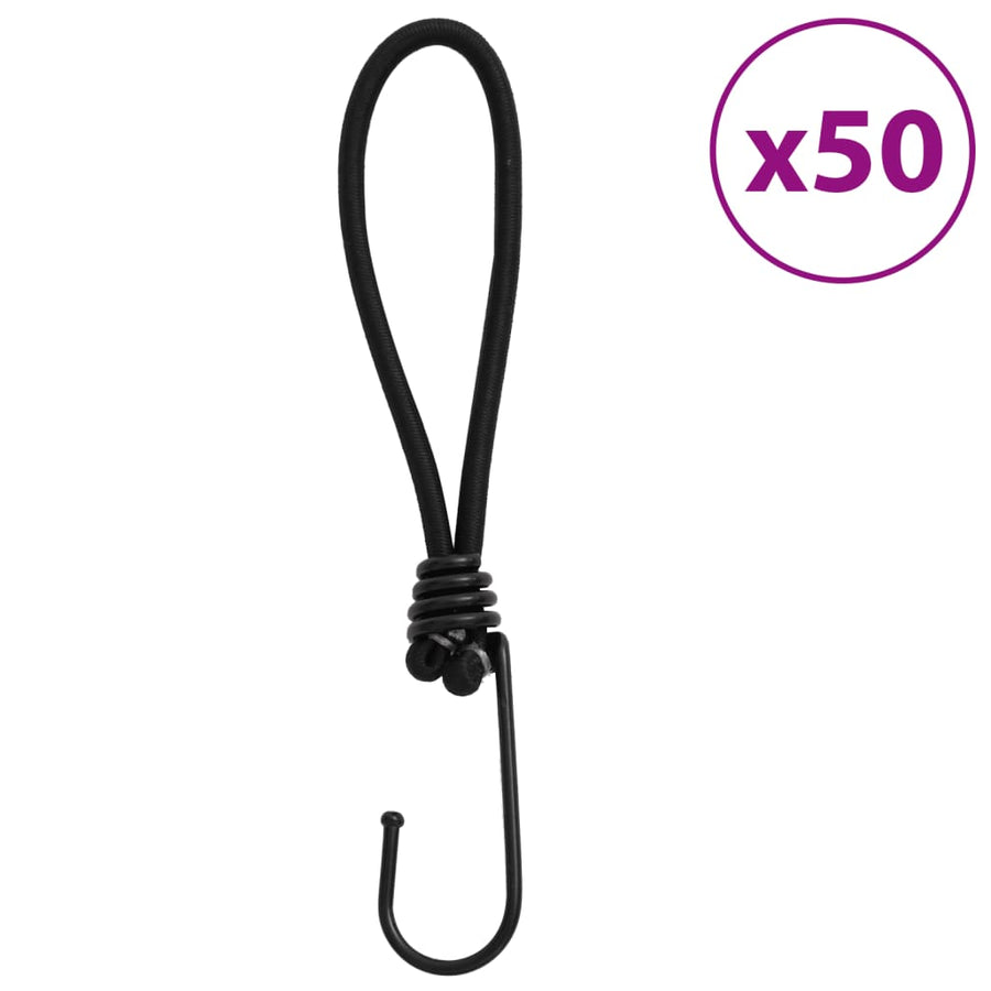 Funie Elastică Cu Cârlige, 50 Buc., 17 Cm