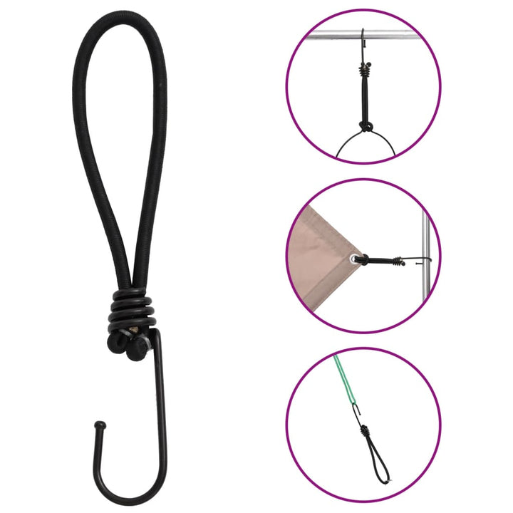 Funie Elastică Cu Cârlige, 50 Buc., 17 Cm
