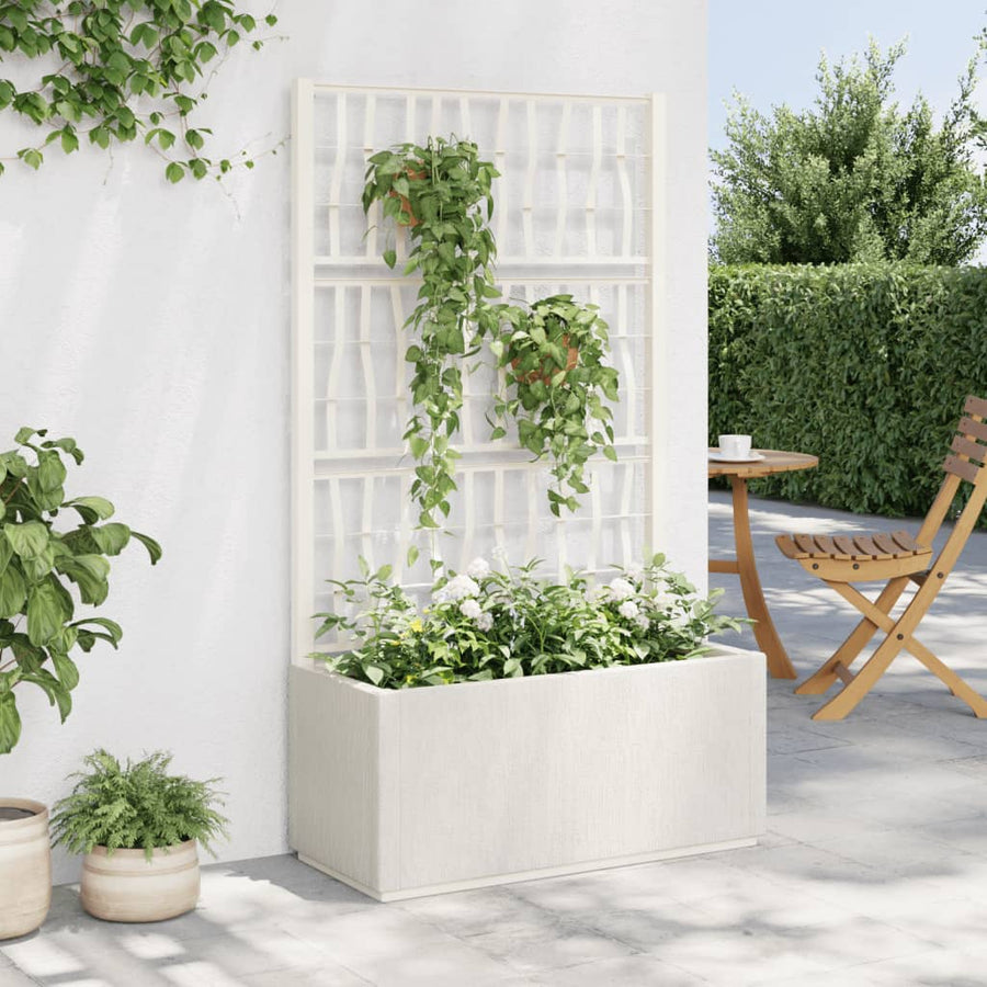 Jardinieră De Grădină Cu Spalier, Alb, 80X36X140 Cm, Pp