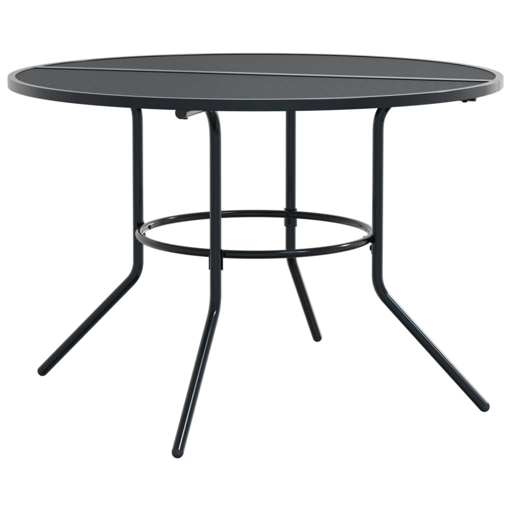 Masă Terasă Rotundă, Antracit Ø110X72,5 Cm Oțel Vopsit Electro.