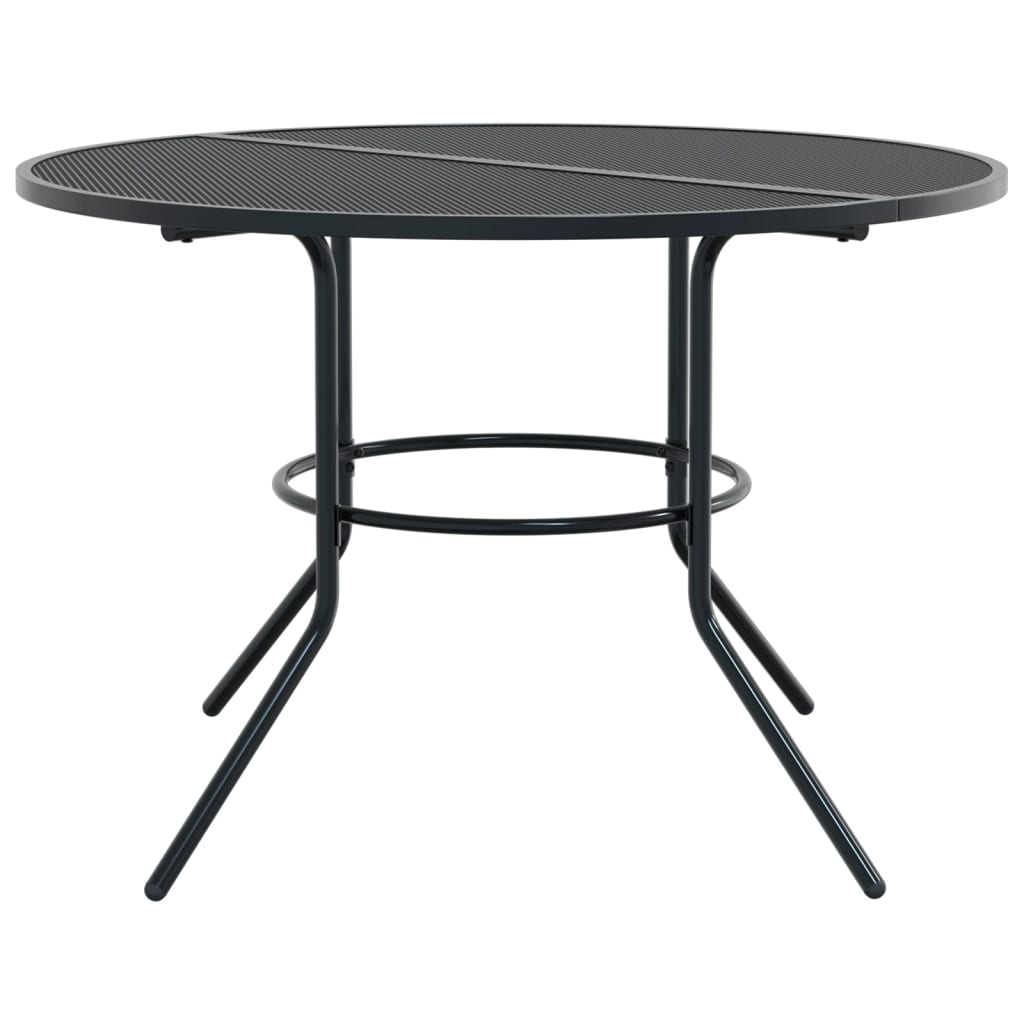Masă Terasă Rotundă, Antracit Ø110X72,5 Cm Oțel Vopsit Electro.