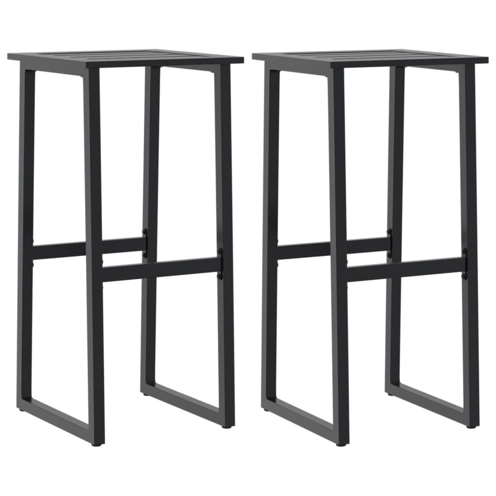 Scaune Bar, 2 Buc. Negru 38X38X80 Cm Oțel Vopsit Electrostatic