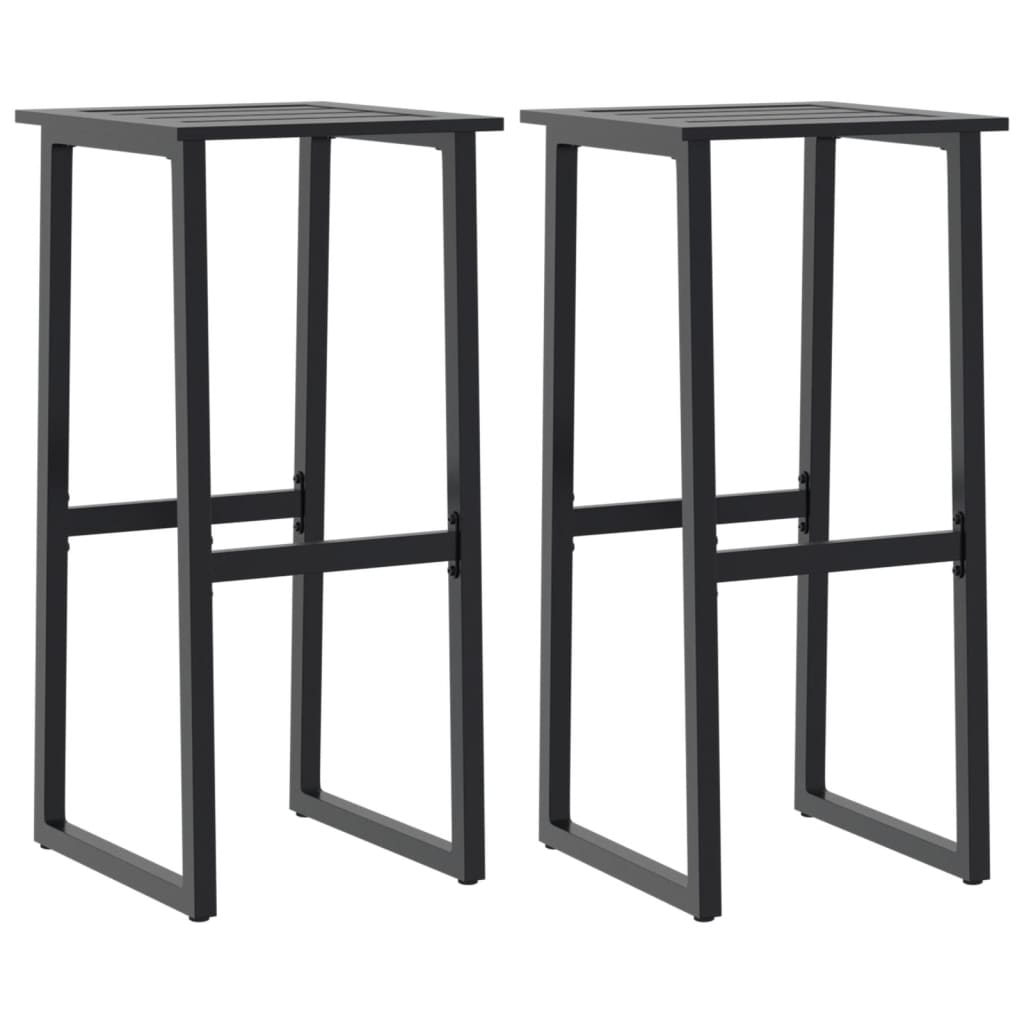 Scaune Bar, 2 Buc. Negru 38X38X80 Cm Oțel Vopsit Electrostatic