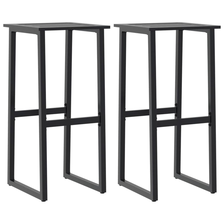 Scaune Bar, 2 Buc. Negru 38X38X80 Cm Oțel Vopsit Electrostatic