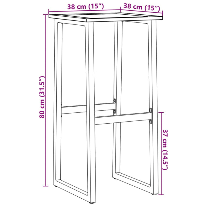 Scaune Bar, 2 Buc. Negru 38X38X80 Cm Oțel Vopsit Electrostatic