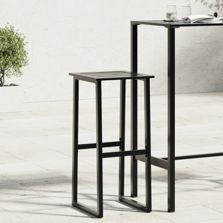 Scaune Bar, 2 Buc. Negru 38X38X80 Cm Oțel Vopsit Electrostatic