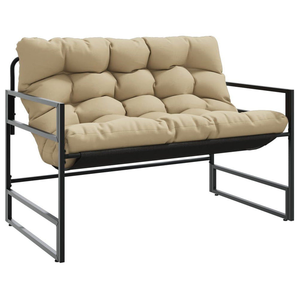 Bancă De Grădină Cu Pernă, Taupe, 113 Cm, Oțel