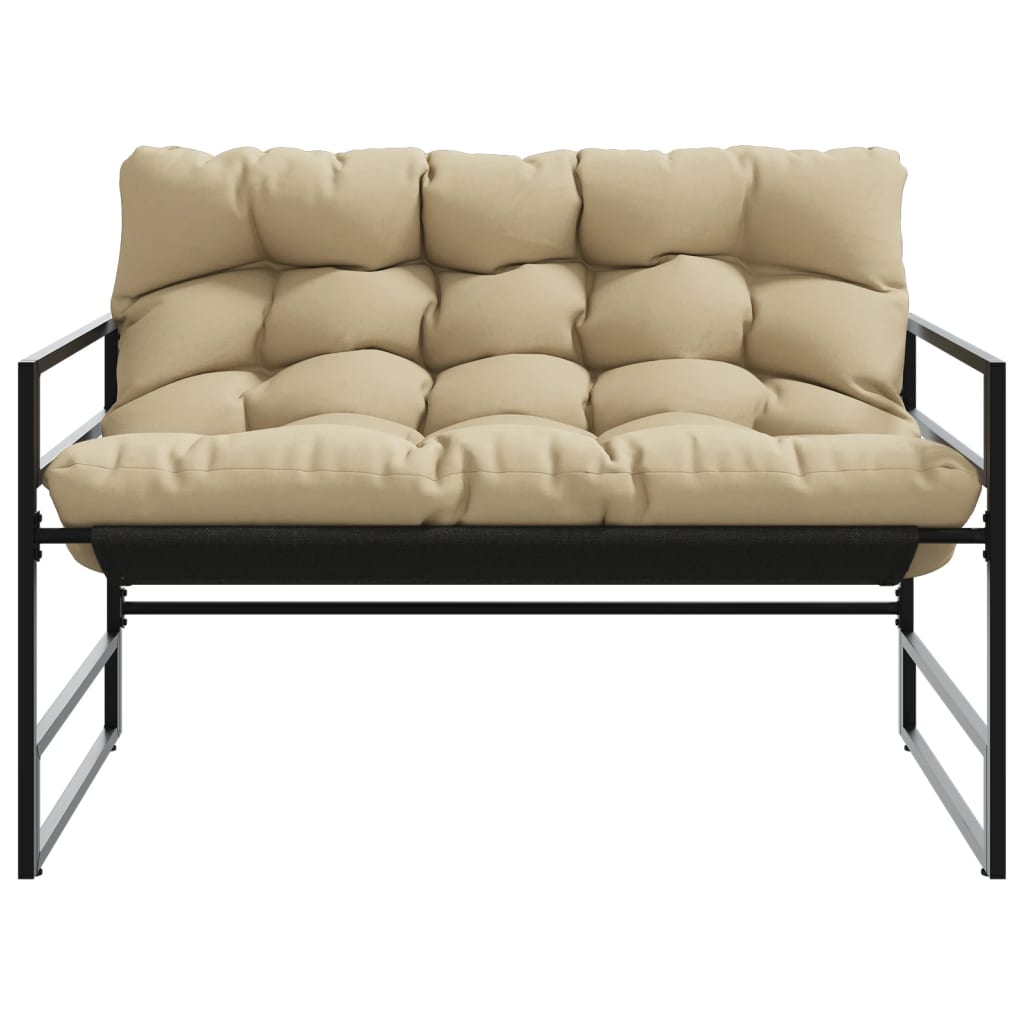 Bancă De Grădină Cu Pernă, Taupe, 113 Cm, Oțel