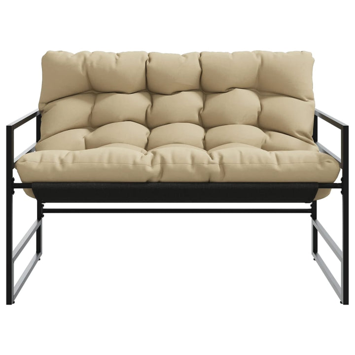 Bancă De Grădină Cu Pernă, Taupe, 113 Cm, Oțel