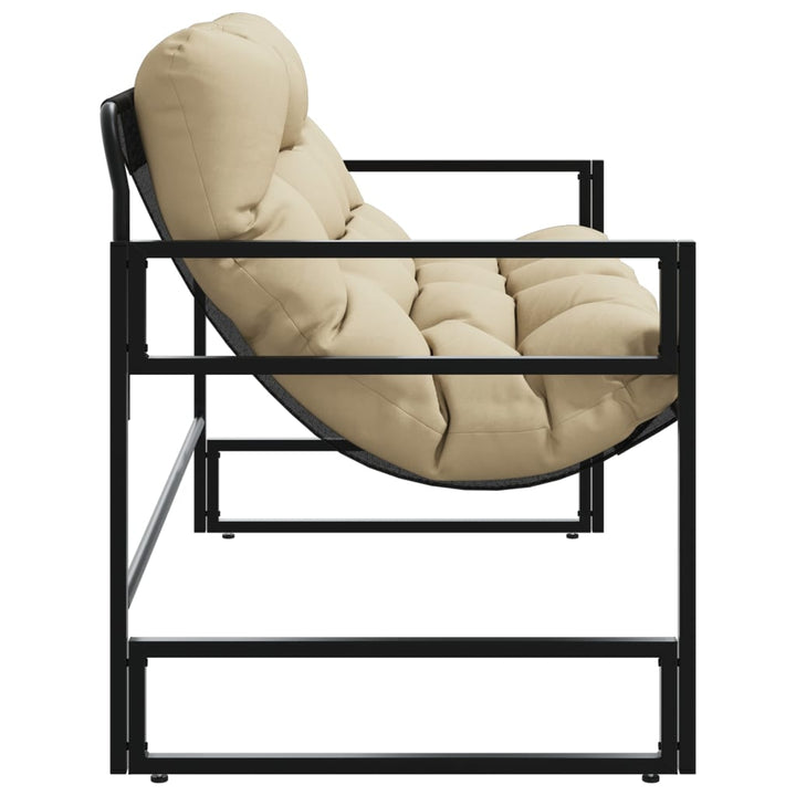 Bancă De Grădină Cu Pernă, Taupe, 113 Cm, Oțel