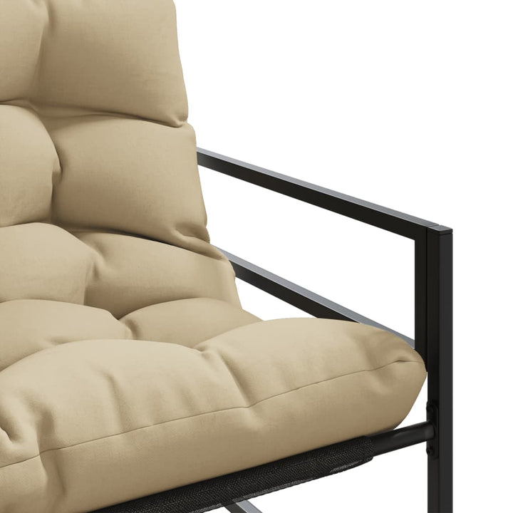 Bancă De Grădină Cu Pernă, Taupe, 113 Cm, Oțel