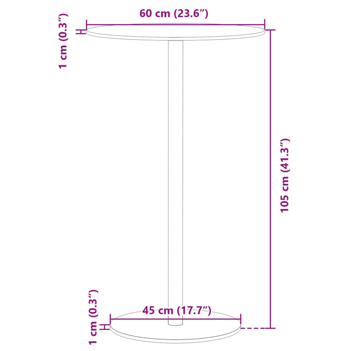 Masă De Grădină Rotundă, Negru, Ø60X105 Cm, Oțel