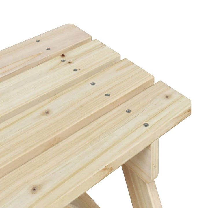 Masă De Picnic Pentru 4 Copii, Cu Umbrelă, Lemn Masiv Brad