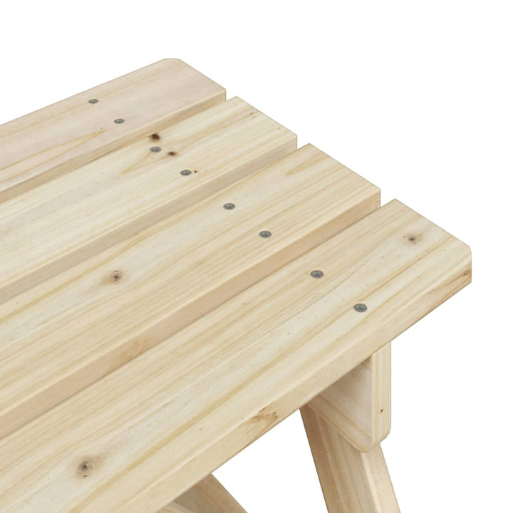 Masă De Picnic Pentru 4 Copii, Cu Umbrelă, Lemn Masiv Brad
