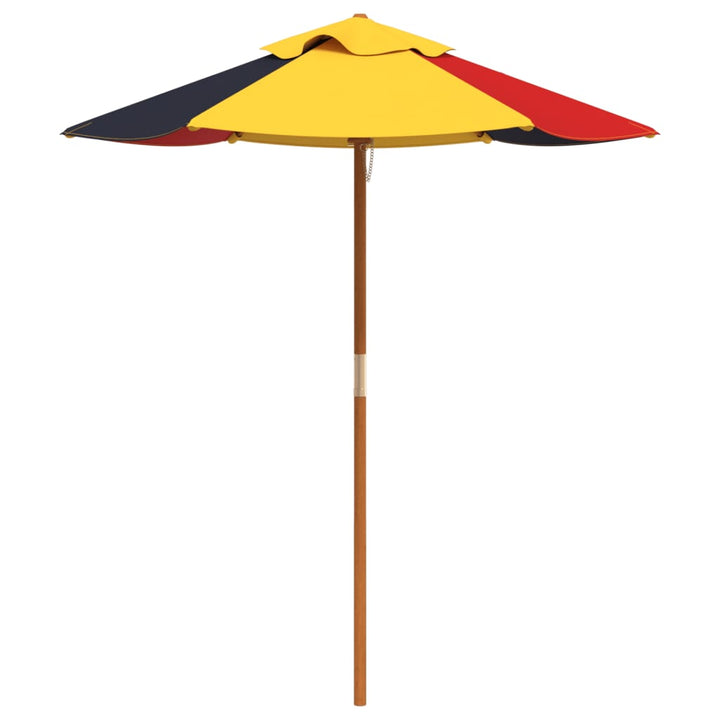 Masă Picnic Pentru 4 Copii Cu Umbrelă, Rotundă, Lemn Masiv Brad