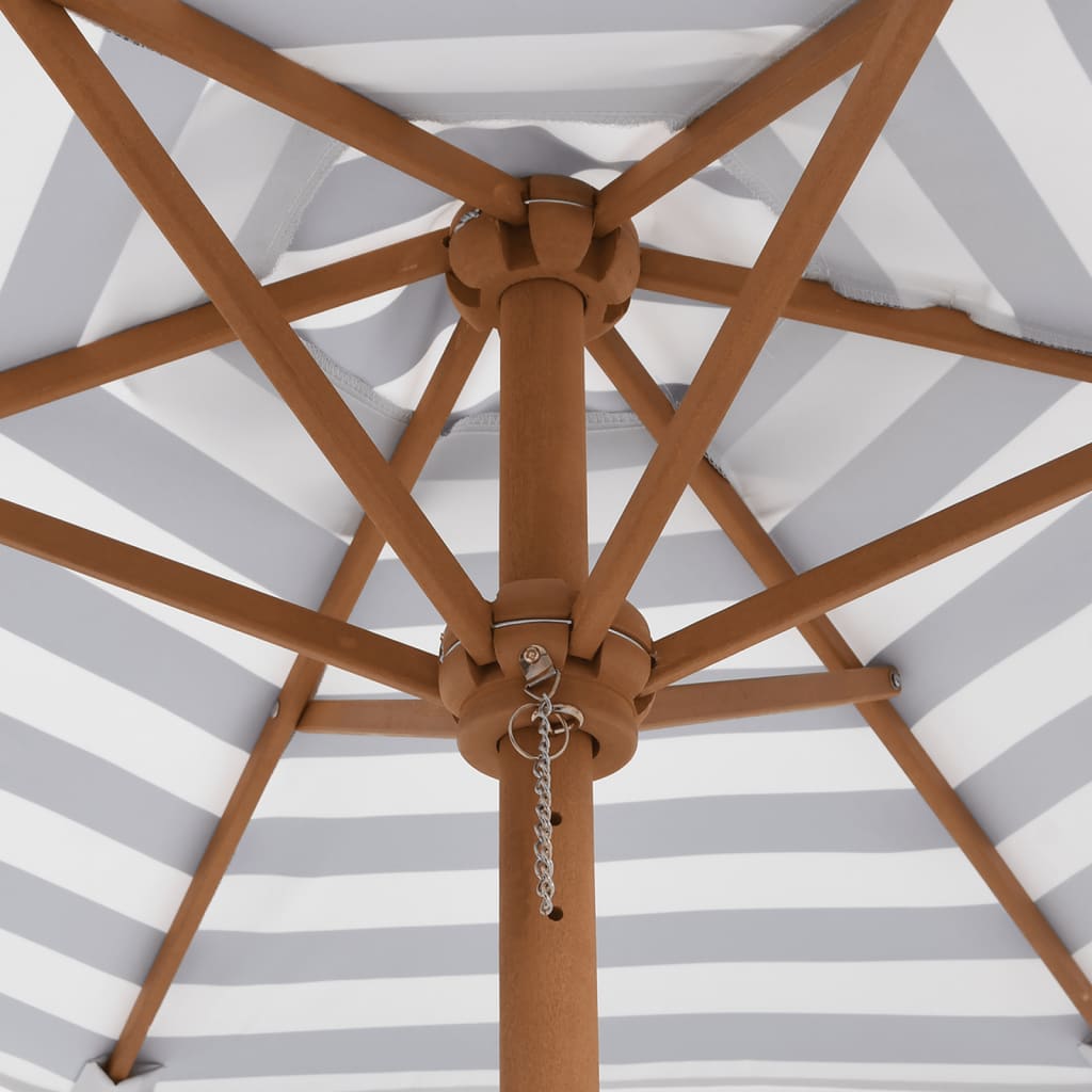 Masă Picnic Pentru 6 Copii Cu Umbrelă, Hexagon, Lemn Masiv Brad