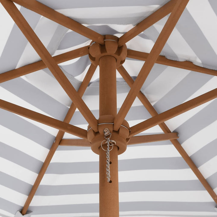 Masă Picnic Pentru 6 Copii Cu Umbrelă, Hexagon, Lemn Masiv Brad