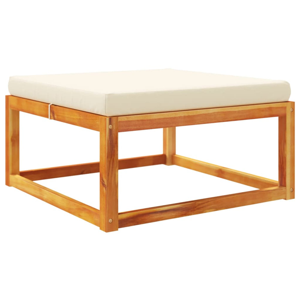 Taburet De Grădină Cu Pernă, 65X65X29 Cm, Lemn Masiv Acacia