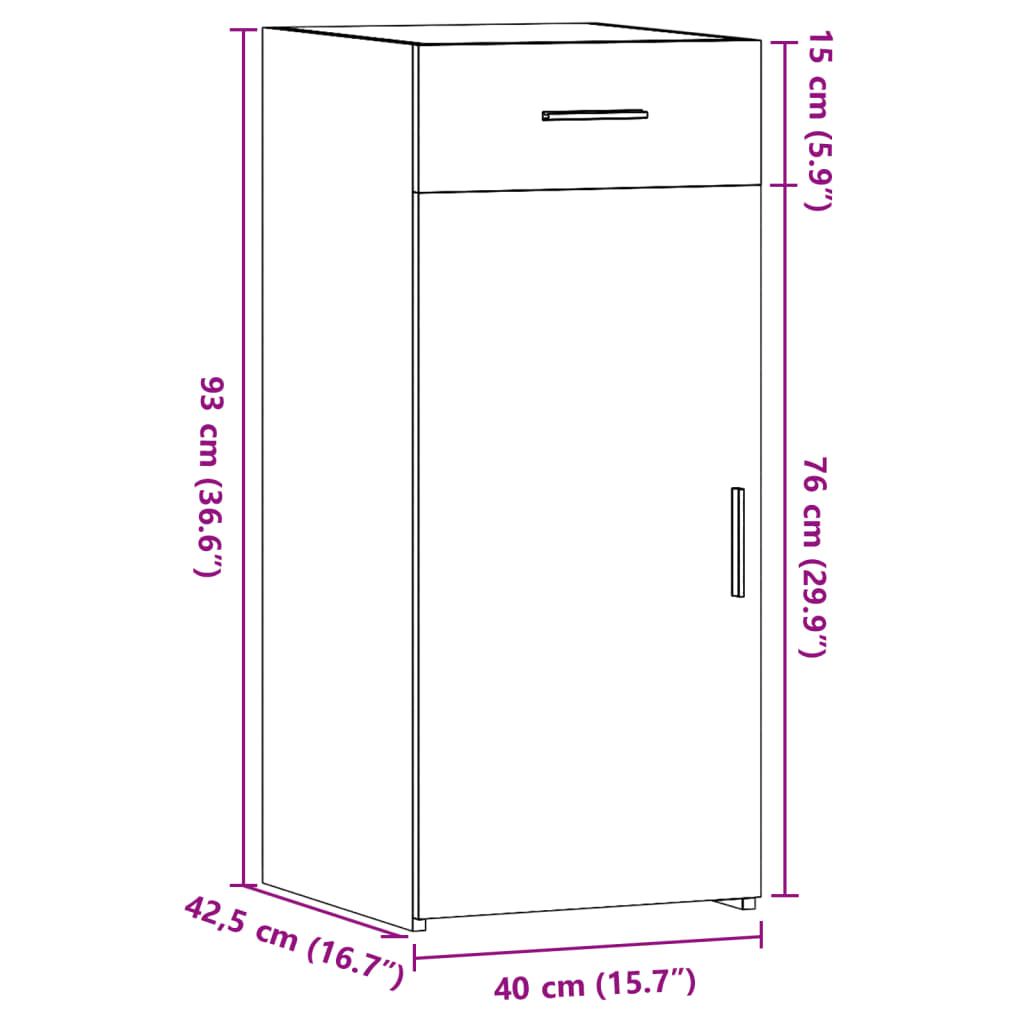 Dulap, , 40X42,5X93 Cm, Lemn Prelucrat
