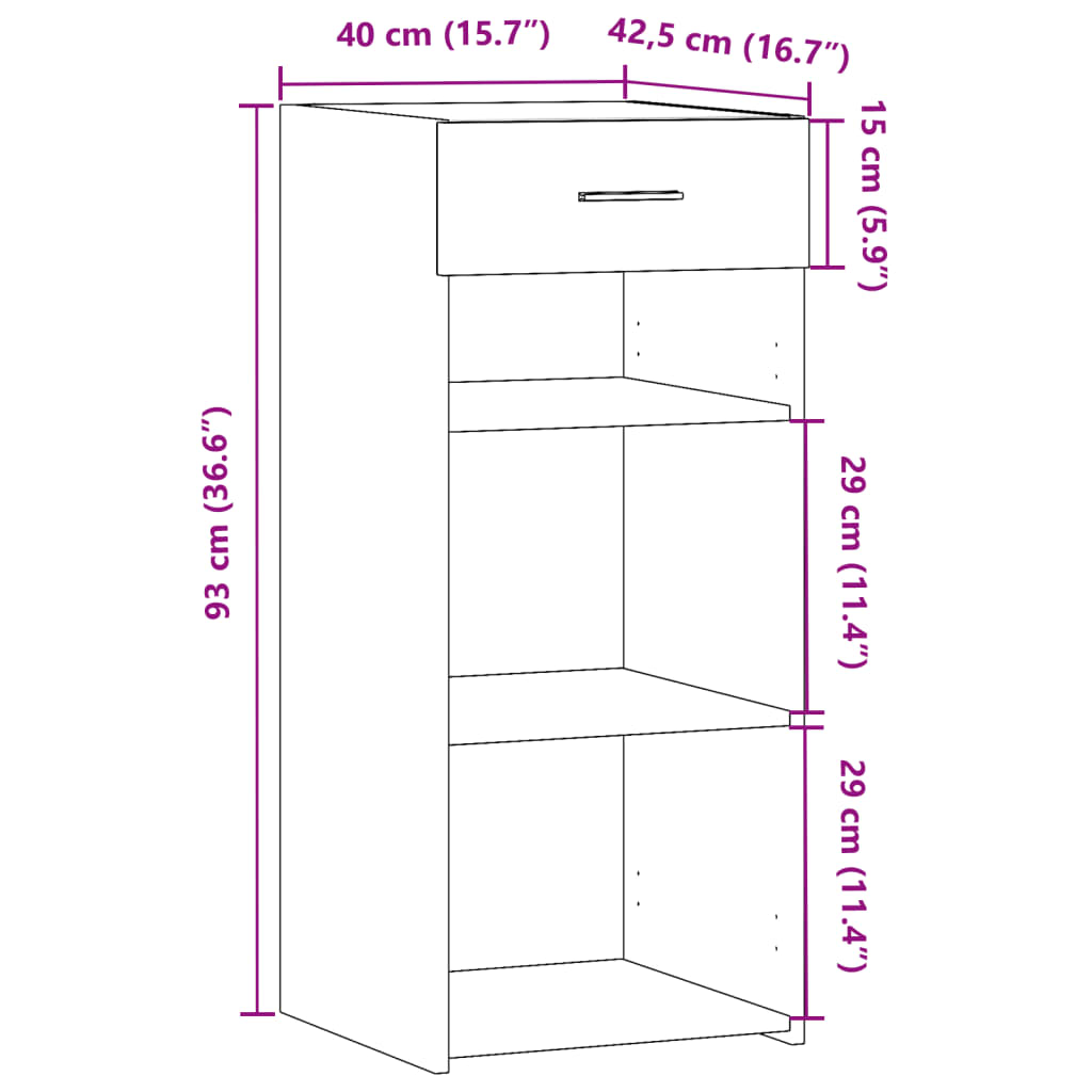 Dulap, Stejar Maro, 40X42,5X93 Cm, Lemn Prelucrat