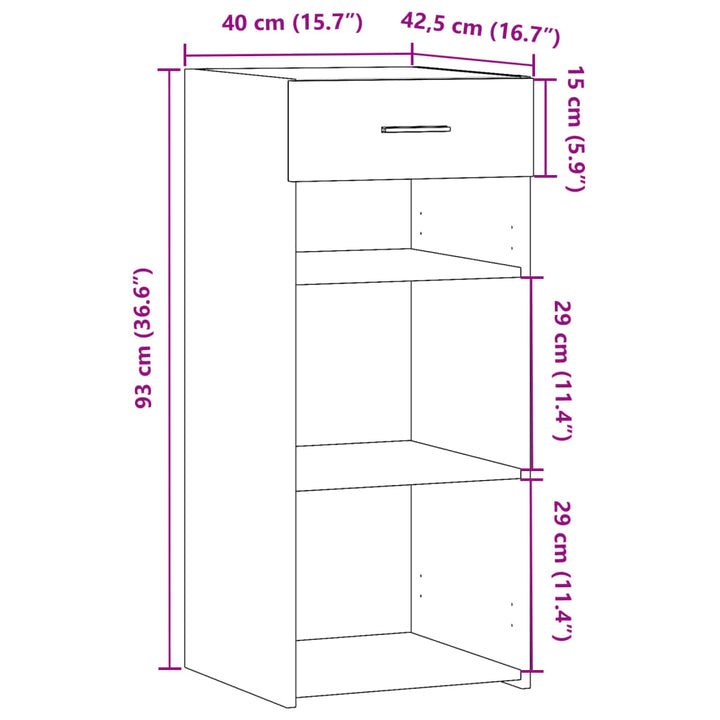 Dulap, Stejar Maro, 40X42,5X93 Cm, Lemn Prelucrat