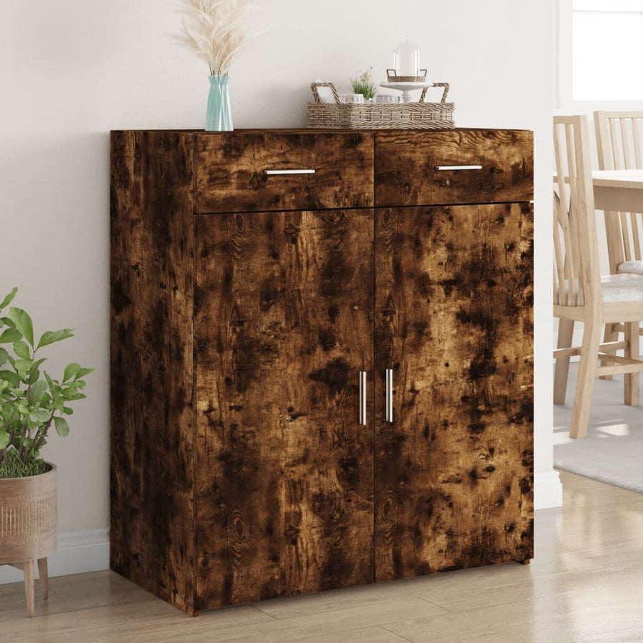 Dulap, Stejar Fumuriu, 80X42,5X93 Cm, Lemn Prelucrat