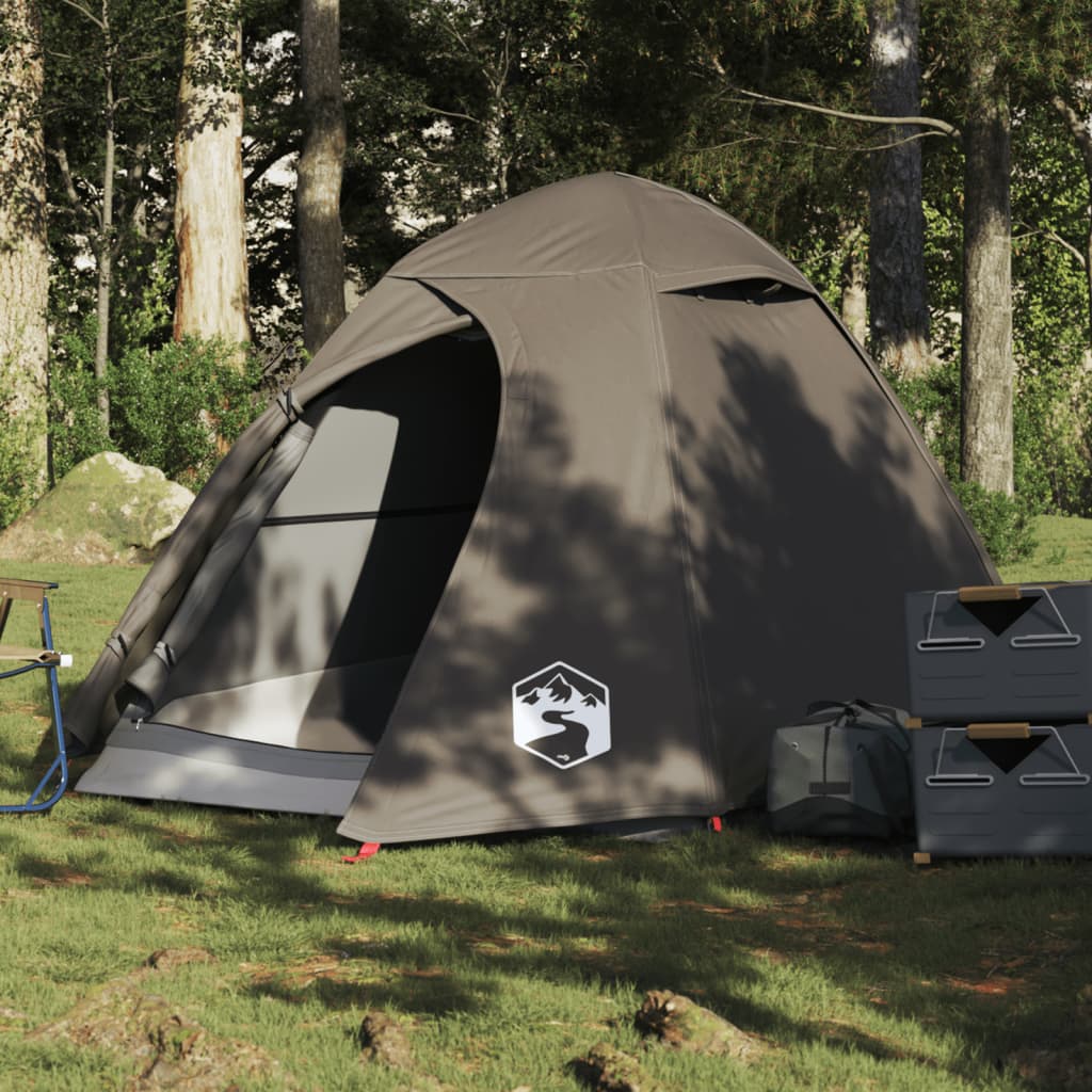Cort Camping Cupolă Alb, Țesătură Opacă, Impermeabil