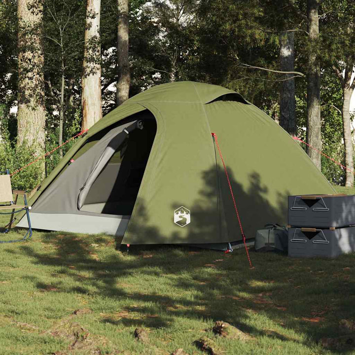 Cort Camping Cupolă Alb, Țesătură Opacă, Impermeabil