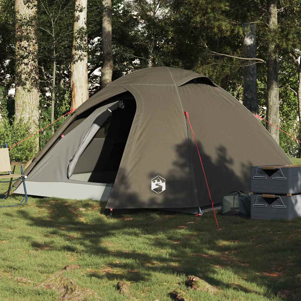 Cort Camping Cupolă Alb, Țesătură Opacă, Impermeabil
