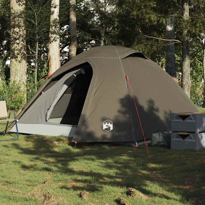 Cort Camping Cupolă Alb, Țesătură Opacă, Impermeabil