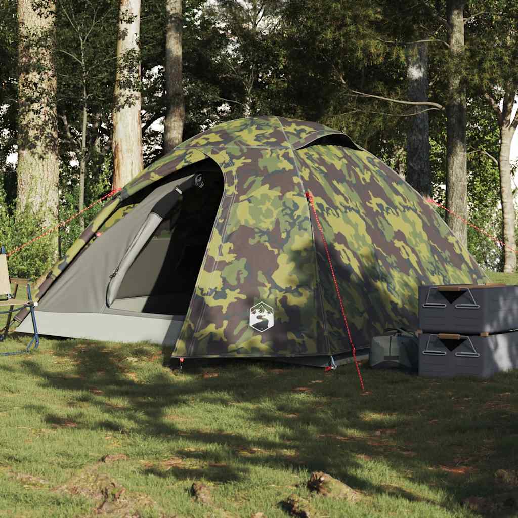 Cort Camping Cupolă Alb, Țesătură Opacă, Impermeabil