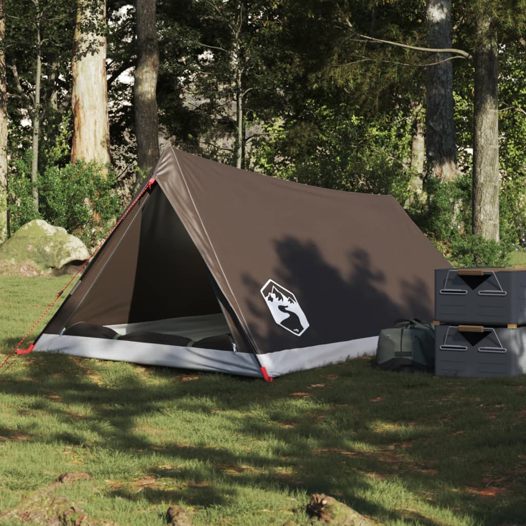 Cort De Camping Pentru 2 Persoane, Gri/Portocaliu, Impermeabil