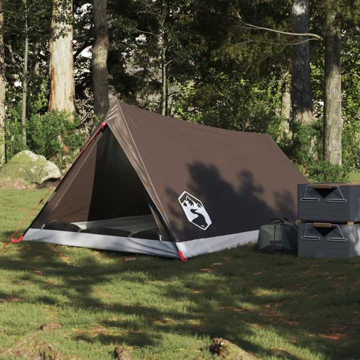 Cort De Camping Pentru 2 Persoane, Gri/Portocaliu, Impermeabil