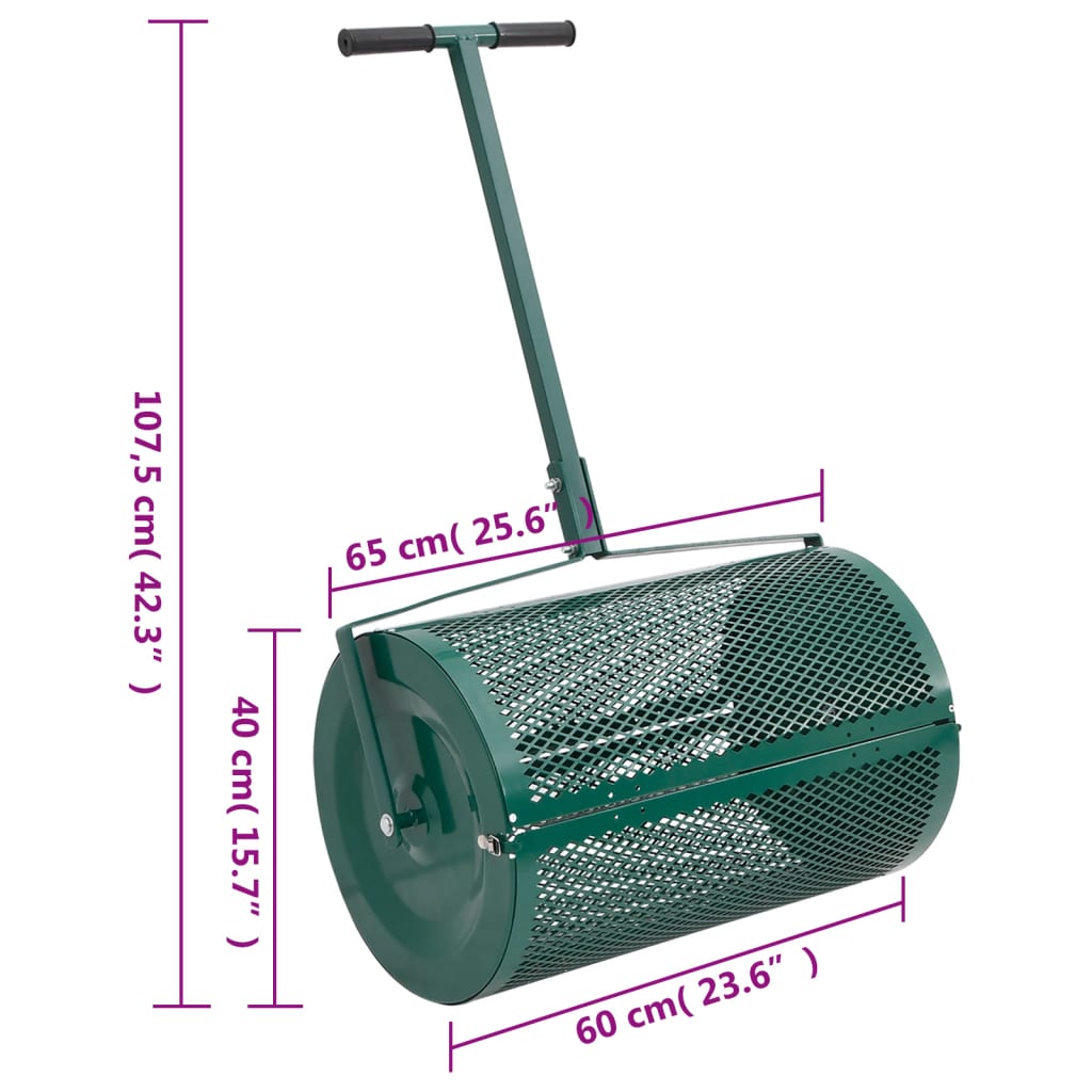 Distribuitor De Compost, Verde, Ø40X60 Cm, Oțel