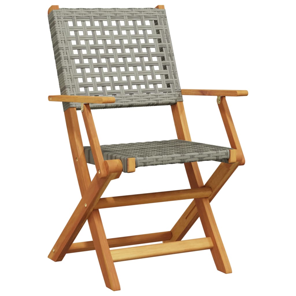 Set Mobilier Grădină, 5 Piese, , Poliratan Și Lemn Masiv