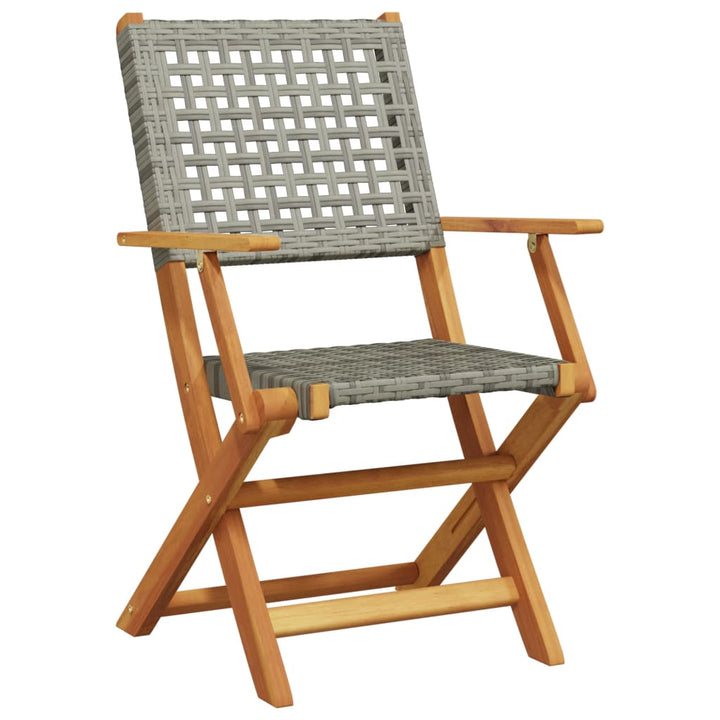 Set Mobilier Grădină, 5 Piese, , Poliratan Și Lemn Masiv