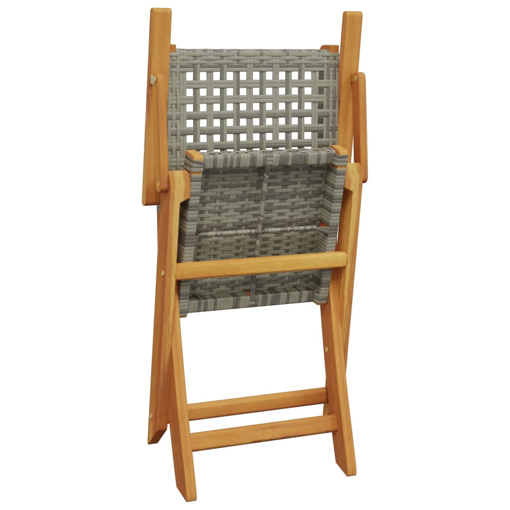 Set Mobilier Grădină, 5 Piese, , Poliratan Și Lemn Masiv