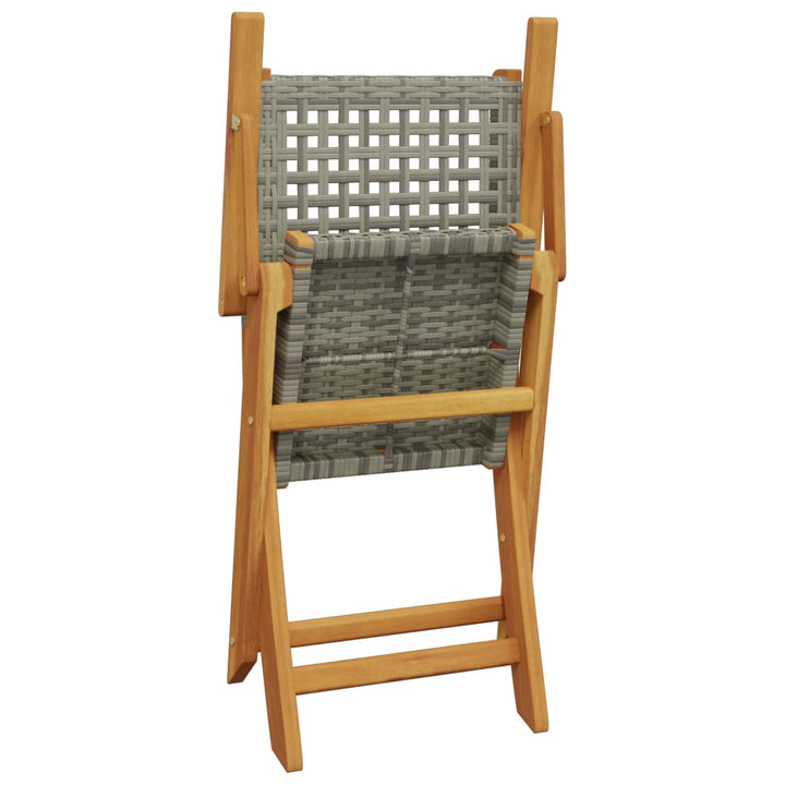 Set Mobilier Grădină, 5 Piese, , Poliratan Și Lemn Masiv