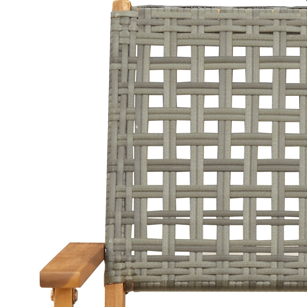Set Mobilier Grădină, 5 Piese, , Poliratan Și Lemn Masiv
