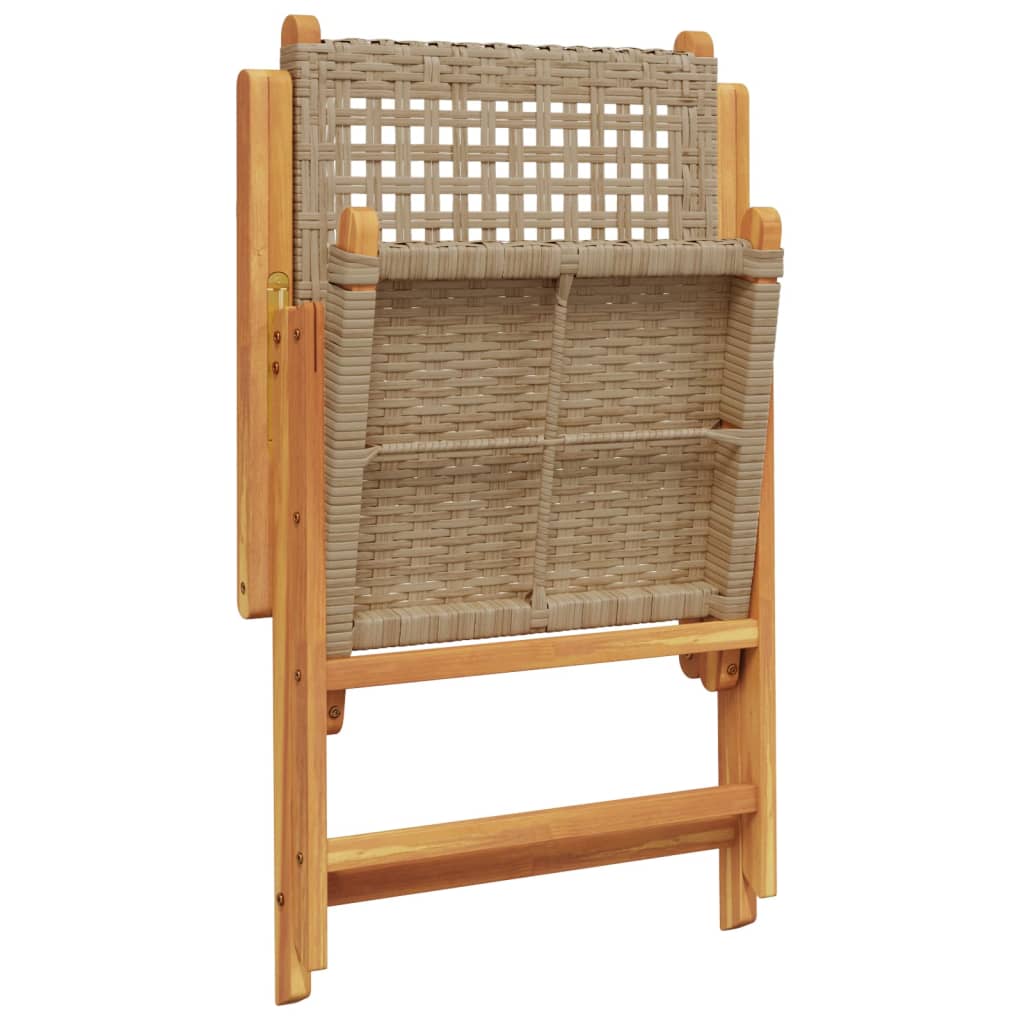 Set Mobilier De Grădină, 7 Piese, , Poliratan Și Lemn Masiv