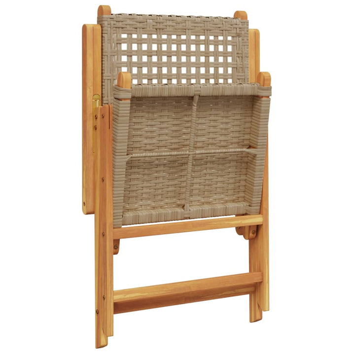 Set Mobilier De Grădină, 7 Piese, , Poliratan Și Lemn Masiv