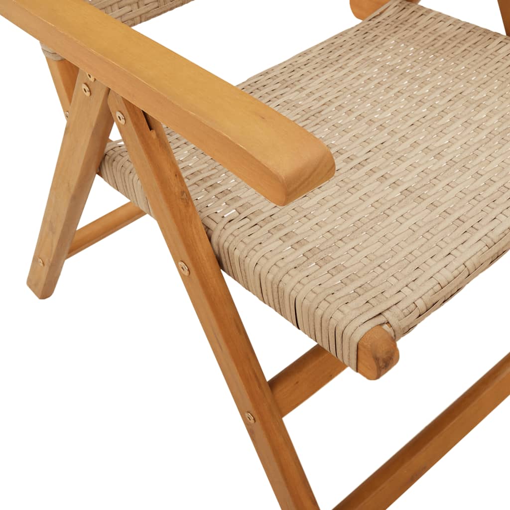 Set Mobilier De Grădină, 7 Piese, , Poliratan Și Lemn Masiv