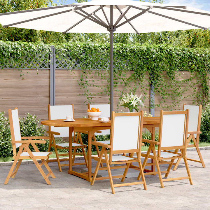 Set Mobilier De Grădină 7 Piese Textil /Lemn Masiv