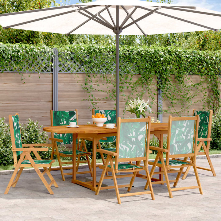 Set Mobilier De Grădină 7 Piese Textil /Lemn Masiv