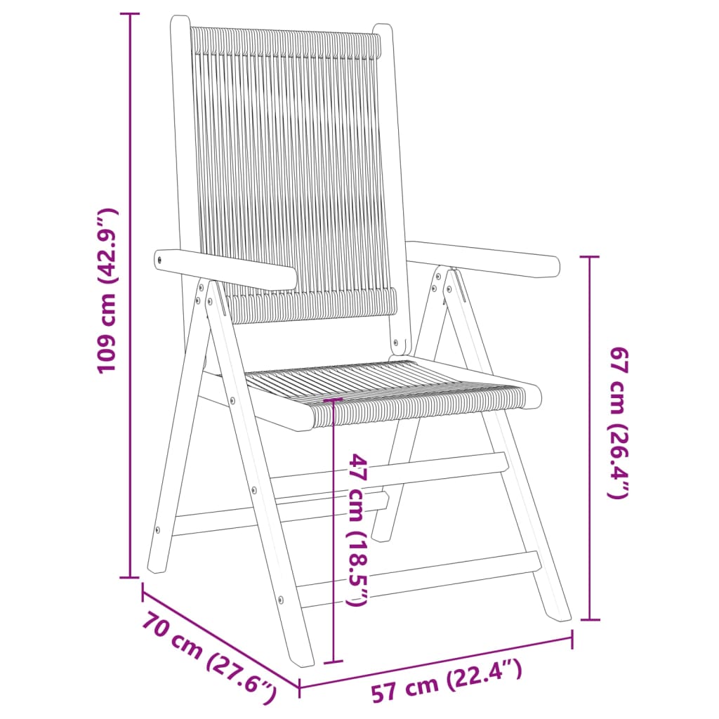 Set Mobilier De Grădină 7 Piese Polipropilenă Neagră/Lemn Masiv