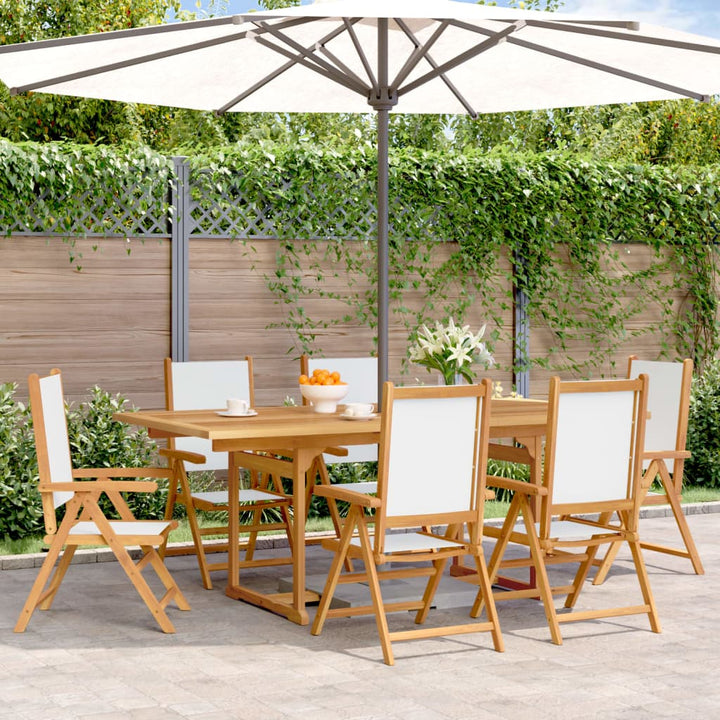 Set Mobilier De Grădină 7 Piese Textil /Lemn Masiv